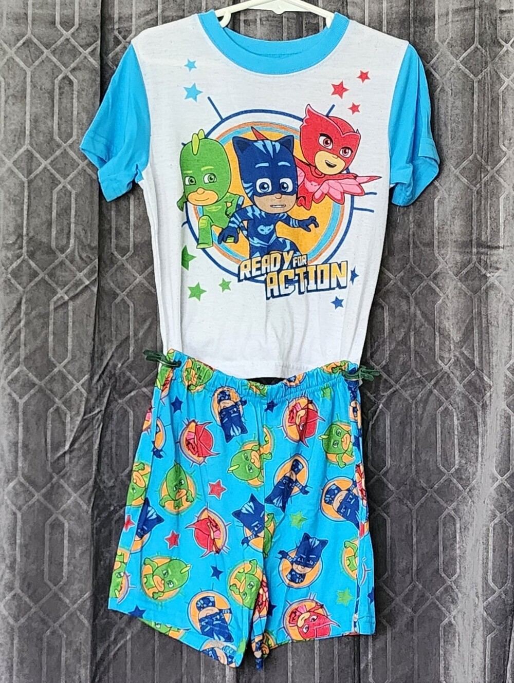 PJ Masks Kids' Short Pajama Set - Blue/White